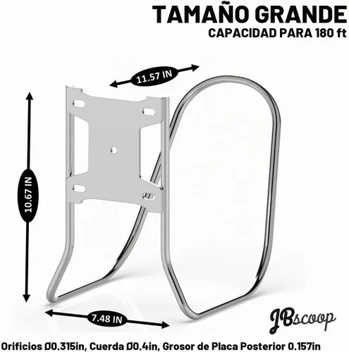 Vista 3 de JBscoop Soporte de manguera grande de acero inoxidable, colgador de manguera resistente (1)