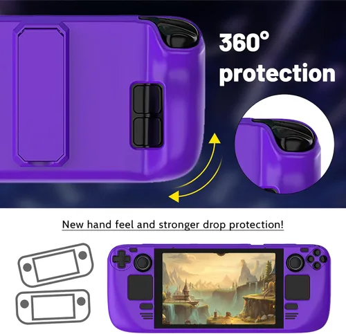 Vista 2 de Funda protectora para cubierta de vapor con soporte, carcasa protectora antideslizante para cubierta de vapor hecha de material de PC, accesorios