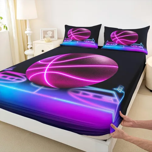 Vista 29 de Erosebridal Graffiti Rugby Ball Sheets for Boys Girls Colorful Rugby Helmet Fitted Sheet,Sports Kids Bedding Sets Football Game Bed Sets Twin 2 Piece