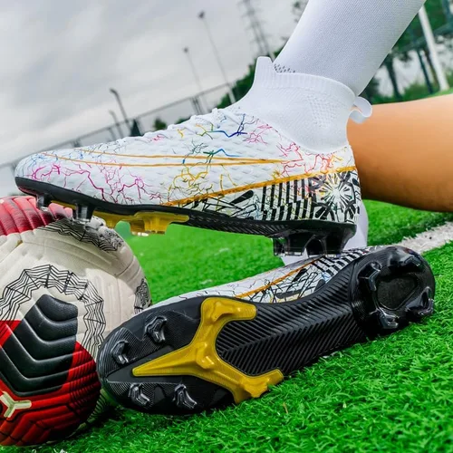 Vista 6 de Zapatos de fútbol para hombre y mujer, zapatos de fútbol para interiores, zapatos de fútbol para exteriores, zapatos de fútbol para niños, tacos