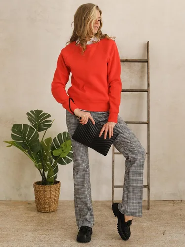 Vista 66 de MixMatchy Sudadera básica suave y cómoda de forro polar con cuello redondo para mujer