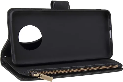 Vista 6 de Asuwish Funda compatible con OnePlus 7T, protector de pantalla de vidrio templado y tarjetero de cuero, funda para teléfono celular para OnePlus7t