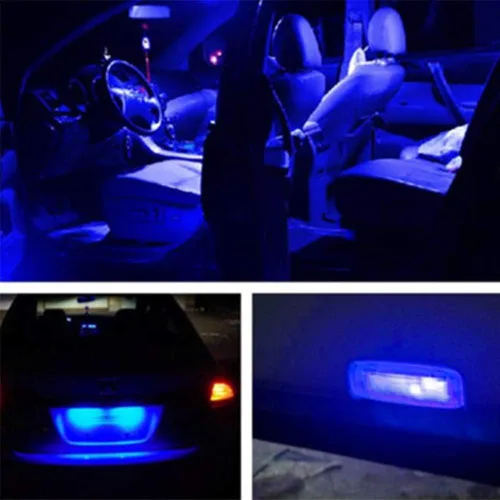 Vista 6 de Qasim Bombilla LED azul de 194, T10 W5W 2825, 158, 192, 168, 194, cuña 5-SMD 5050, ultra azul, para interior del automóvil, 12 V CC (paquete de 10)