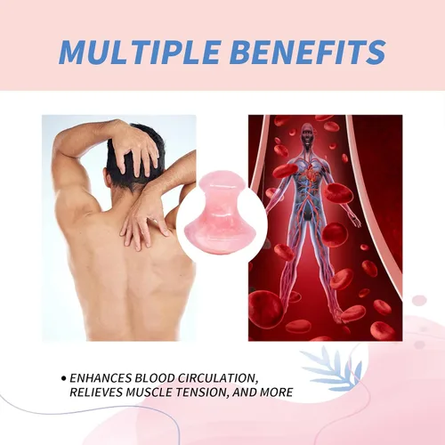 Vista 3 de Seta Gua Sha Natural Cuarzo Rosa Aventurina Gua Sha Hongo Masajeador Facial Piedra para Ojos Cuello Belleza Spa Masaje Relajante Piedra Masaje