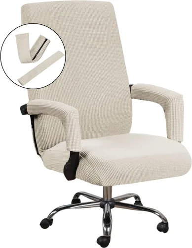 Vista 13 de H.VERSAILTEX Fundas para silla de oficina en casa, fundas elásticas para silla de escritorio de computadora, respaldo medio y alto, universal, funda