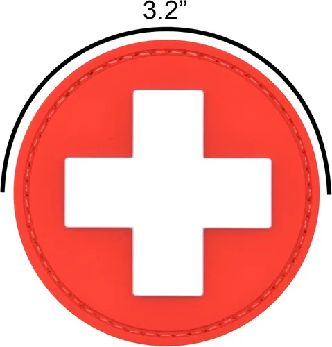 Vista 2 de Medic Primeros Auxilios Emergencia Médico EMT Paramédico Rojo Blanco Parche PVC Goma extraíble Gancho y Bucle Táctico Mochila Chaleco Militar