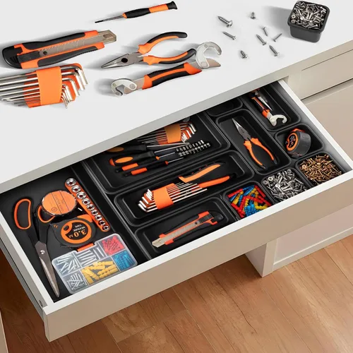 Vista 5 de Takytao【48Pcs】【5 Tamaños】Organizador de Caja de Herramientas, Juego de Divisores de Bandeja Organizadora de Cajones, Almacenamiento de Herramientas