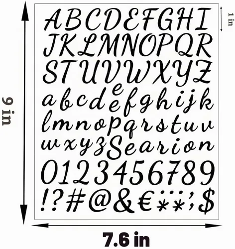 Vista 2 de ELANE 1296 piezas de 16 hojas de calcomanías de letras y números, calcomanías de letras impermeables para buzón, letras y números para fuera