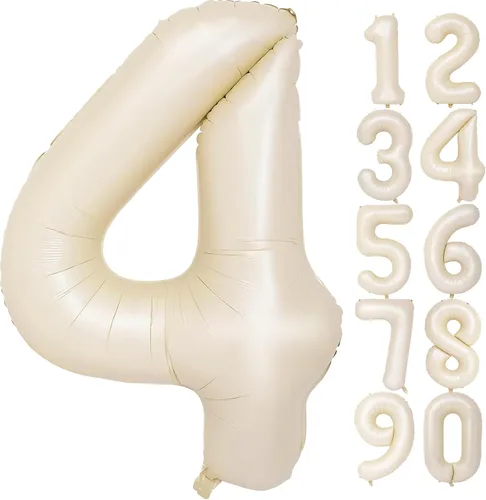 Vista 106 de Globos gigantes de números negros de 40 pulgadas, globos de aluminio de Mylar con helio para cumpleaños, globo número 0 para decoración de fiestas