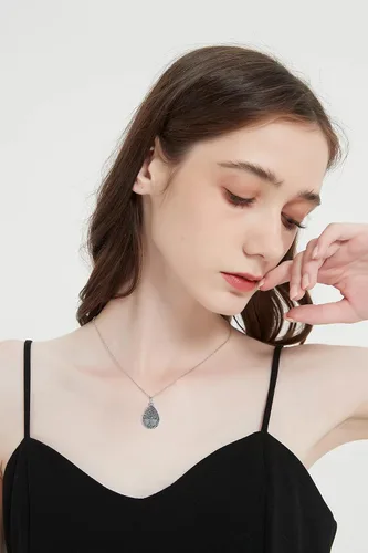 Vista 57 de Collar con colgante de urna de cenizas de cremación y árbol de la vida para mujer, plata de ley US1