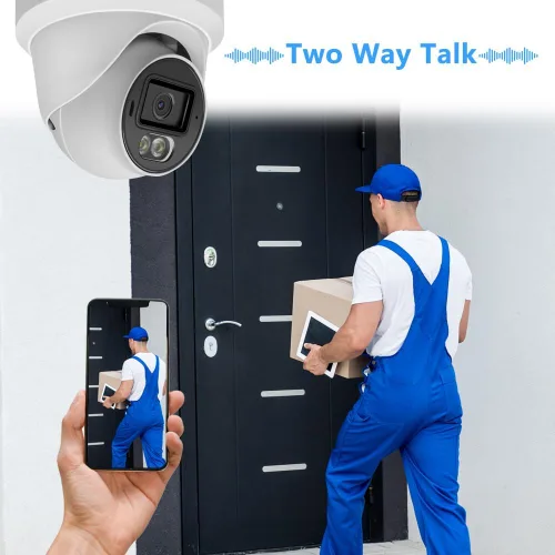 Vista 6 de Cámara IP PoE a todo color de 5MP, cámara IP de seguridad de apertura F1.0 con conversación bidireccional, ranura para tarjeta SD
