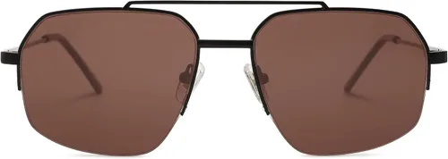 Vista 3 de SOJOS Trendy Aviator Sunglasses Mens Womens Retro Double Bridge Metal Frame Semi-Rimless Shades SJ1191