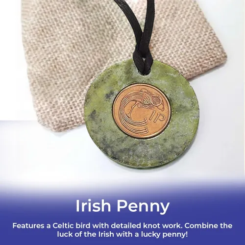 Vista 4 de Connemara - Collar de mármol irlandés Penny con colgante para mujer, cordón de 18 pulgadas, Piedra