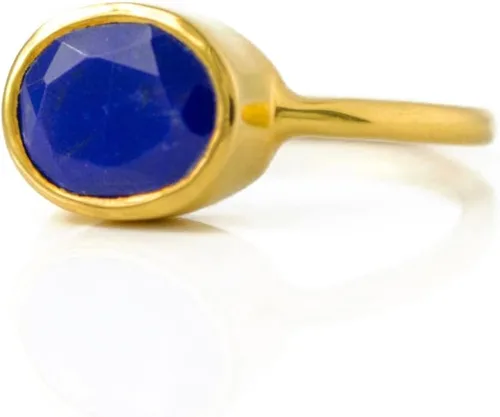 Vista 123 de Oval Birthstone Ring Bezel Set in Vermeil Gold, Sterling Silver, or Rose Gold, Stacking Birthstone Ring [rOMB]