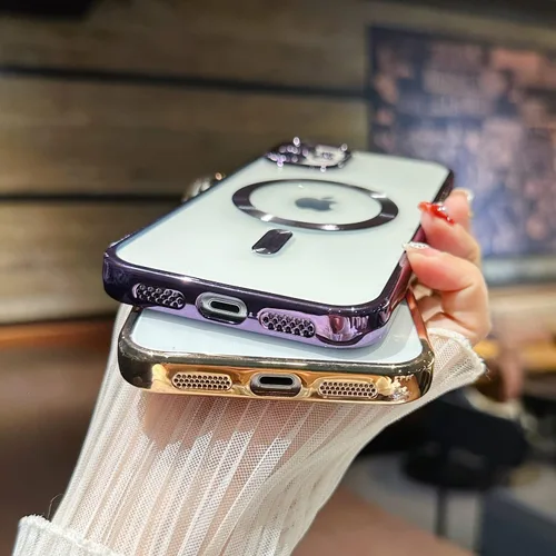 Vista 7 de Funda para iPhone 11 Pro [compatible con MagSafe] con protector de lente de cámara, ligera y chapada de lujo, a prueba de golpes, resistente funda