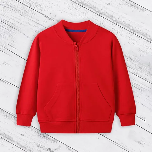 Vista 2 de XOWRTE Niños niños bebé Outwear manga larga cuello redondo color sólido chaqueta cremallera capucha a prueba de viento largo 2t abrigo