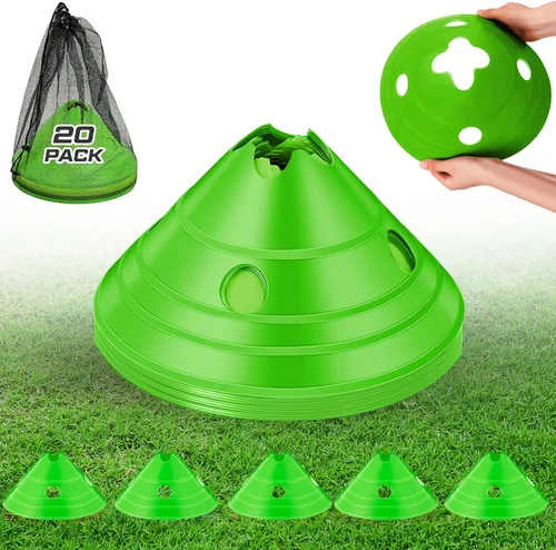 Vista 16 de Conos de disco jumbo Conos de fútbol jumbo con bolsa de malla Gran agilidad para entrenamiento de fútbol Deportes para adultos Amarillo