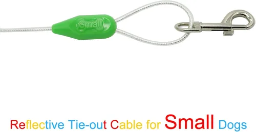 Vista 5 de Petest Cable de amarre reflectante de 15 pies para perros pequeños de hasta 35 libras