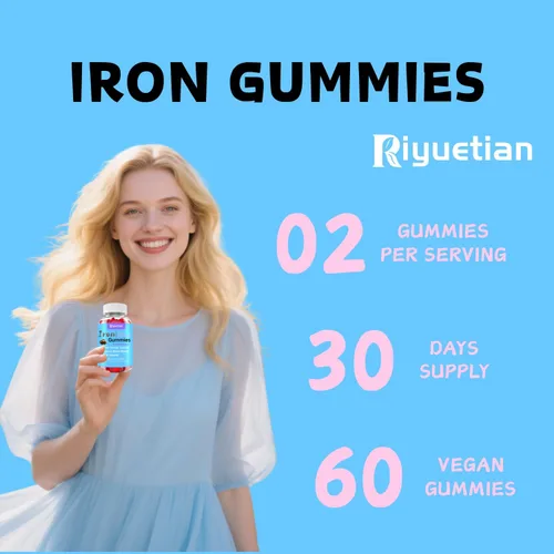 Vista 9 de Gomitas de hierro para adultos, suplemento de hierro prémium con vitamina C, B12 y ácido fólico para aumentar la energía y la salud inmunológica