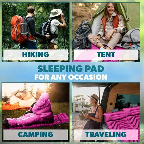 Vista 9 de Colchoneta de dormir con almohada, autoinflable, extra gruesa, ultraligera, bomba integrada, lo último para camping, senderismo, viajes, Airpad