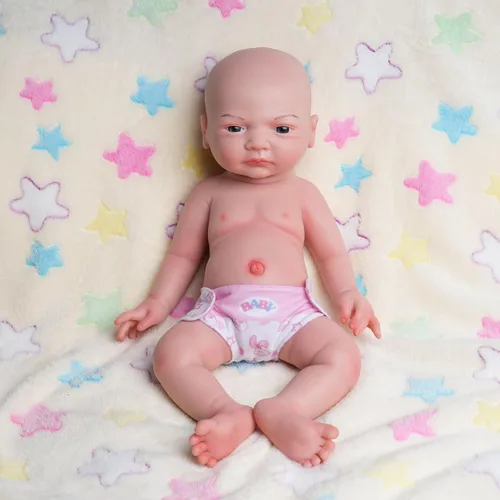 Vista 4 de Muñeca bebé de silicona completa de 18 pulgadas – Muñecas de bebé realistas de silicona platino, regalos de Navidad y cumpleaños para niñas