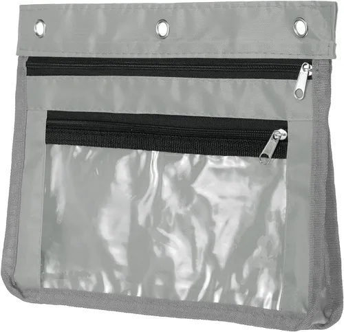 Vista 9 de PATIKIL Estuche expandible para lápices de 3 anillos, 1 paquete de tela Oxford de gran capacidad con cremallera, estuche para oficina y hogar