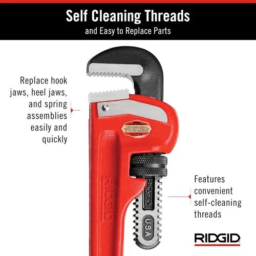 Vista 14 de RIDGID 31025 Llave de tubo recta modelo 18 resistente, llave de fontanería de 18 pulgadas