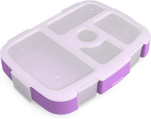 Vista 21 de Bentgo® Kids Prints Bandeja con Cubierta Transparente - Reutilizable, Sin BPA, Recipiente de Preparación de Comidas de 5 Compartimentos con Control