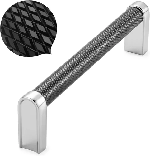 Vista 37 de Koofizo - Paquete de 10 tiradores de gabinete estriados para armario, manija negra para muebles (1.1 pulgadas/28 mm), herrajes sólidos K22