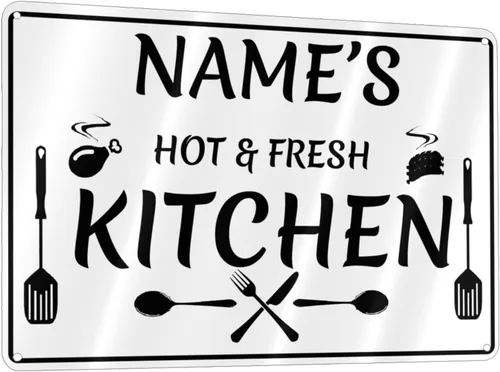 Vista 14 de Letreros de cocina personalizados con nombre personalizado, letrero de cocina condimentado con amor, letrero de cocina para decoración del hogar