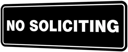 Vista 31 de Estándar No Soliciting Door/Wall Sign - Negro - Pequeño
