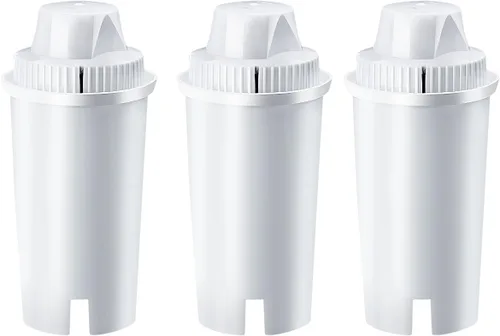 Vista 2 de Paquete de 3 filtros de agua alcalina estilo Brita de repuesto para filtro de agua mineral de 7 etapas. Funciona con jarras y dispensadores