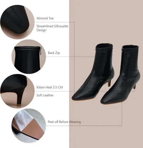 Vista 4 de CParavano Botines para mujer Botas de tacón alto Botines de tobillo para mujer Botas de tacón para mujer Botines para mujer Botas puntiagudas