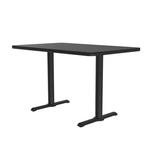 Vista 30 de Correll Mesa de bar redonda de 30 pulgadas, mesa de cóctel de comedor de 29 pulgadas de alto, parte superior laminada de nogal duradero, base