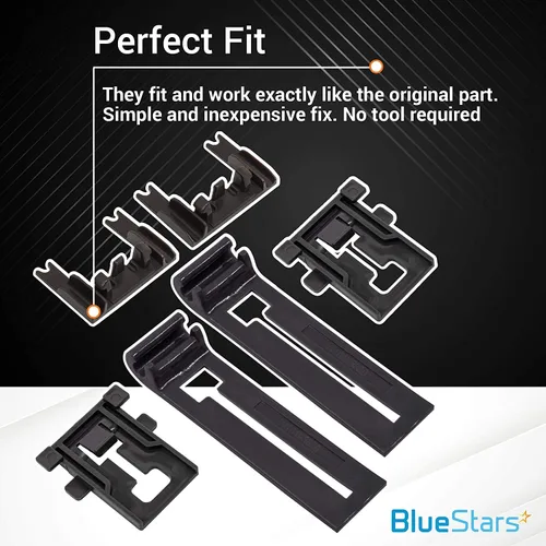 Vista 7 de BlueStars (Actualización) Premium W10195839 & W10195840 & W10250160 Posicionador Ajustador, Ajustador de Rack y Brazo Ajustador Clip-Lock Kit