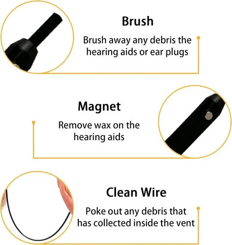 Vista 5 de JEPELUS Kit de limpieza de audífonos de 4 piezas, suministros de accesorios