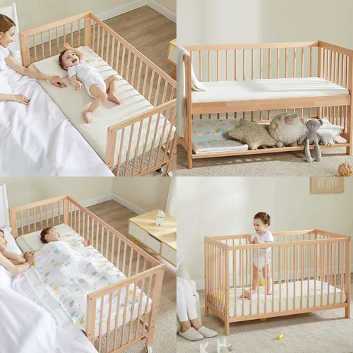 Vista 5 de NTBAY - Sábana bajera ajustable para cuna para bebé, color sólido y suave, 28.0 x 52.0 pulgadas Soft Fitted Crib Sheet with Full Elastic and 8