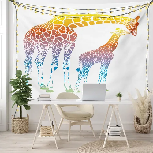 Vista 77 de Ambesonne Tapiz hippie, abrazo de hongos de ensueño y árbol de la vida místico y mandal verde, decoración de tela para colgar en la pared