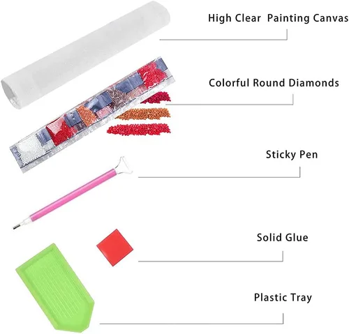 Vista 6 de Bysincy Kits de pintura de diamantes 5D para adultos, cruz de 12 x 16 pulgadas, cuentas redondas de taladro completo, puntos de arte de diamante