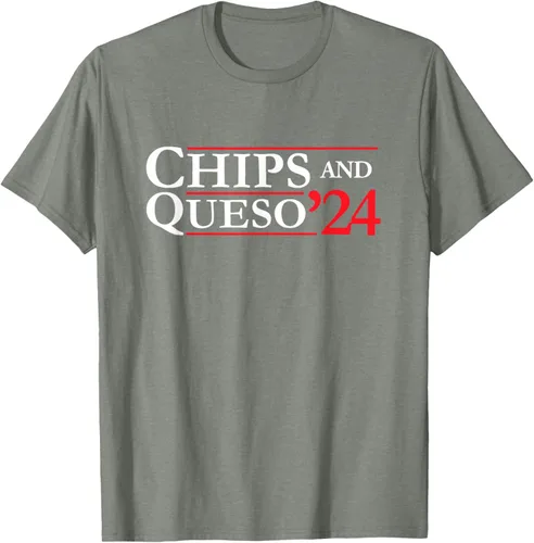 Vista 5 de Novedad 2024 Campaña electoral '24 Chips and Queso T-Shirt, Azul / Patchwork, S Azul Marino