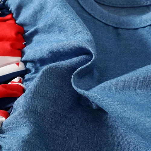 Vista 8 de LYSMuch Traje del Día de la Independencia para niñas pequeñas, vestido de bandera estadounidense del 4 de julio, ropa patriótica para niños