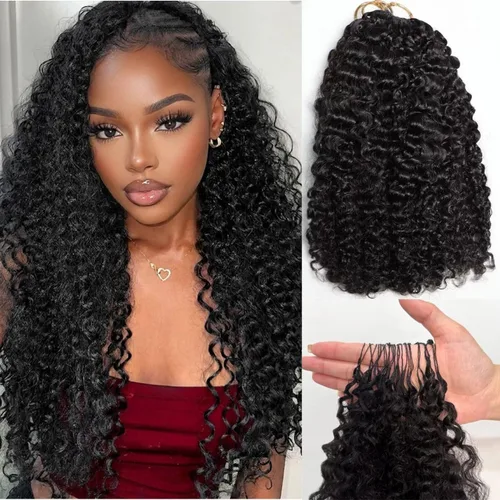 Vista 16 de Paquetes de cabello humano rizado birmano, paquetes de cabello virgen sin procesar, extensiones de cabello humano 16A, cabello humano rizado negro