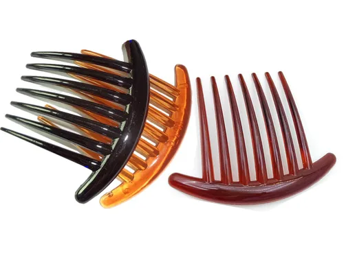 Vista 5 de Peine de pelo lateral de plástico para mujer con siete dientes, juego de 6 (3 colores, cada 2 piezas)