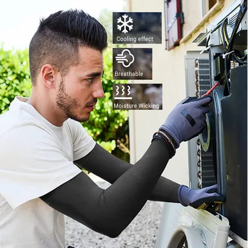 Vista 5 de CMCOOPLX 2 pares de mangas de brazo para hombres, mujeres y jóvenes, protección solar UV, cubierta de tatuaje, refrescante, compresión