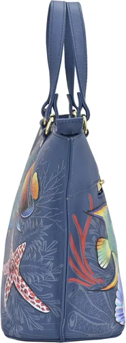 Vista 7 de Anuschka Bolso mediano de cuero genuino pintado a mano original para mujer