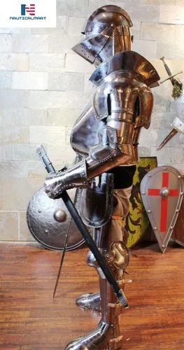 Vista 2 de NauticalMart Disfraz de caballero medieval de armadura - LARP Wearable Auténtico