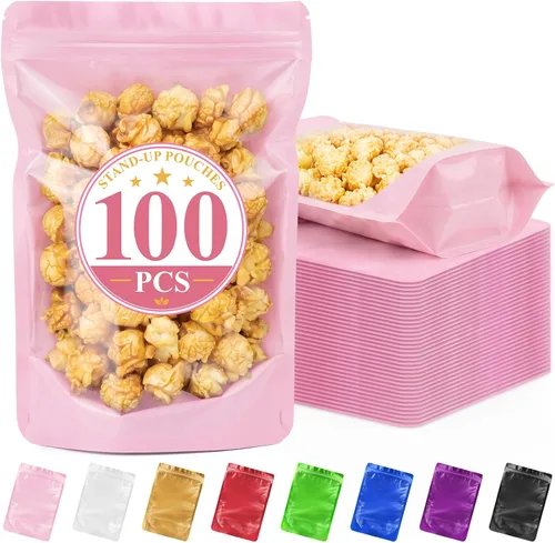 Vista 13 de ANZNKU 100PCS Mylar Bags Resealable Small Smell Proof Bags(Black, 3.5x5)