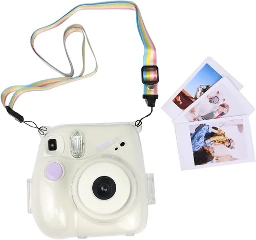 Vista 9 de MUZIRI KIKONKOO - Funda transparente para cámara Fuji Instax Mini 7+/ Mini 7 Plus con correa ajustable