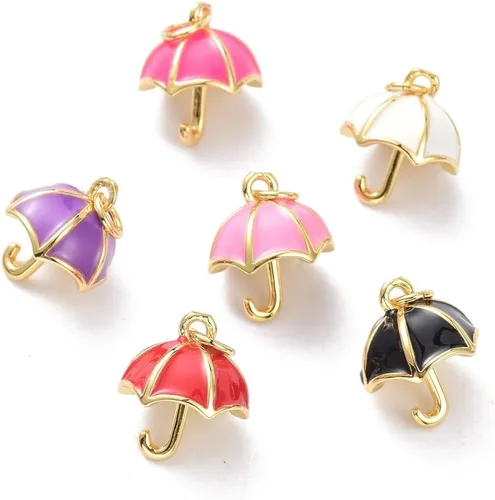 Vista 9 de DanLingJewelry Dijes esmaltados lindos colgantes para llavero, pulsera, joyería, Latón 10 piezas - Oso