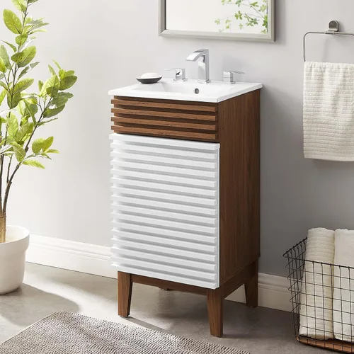 Vista 177 de Modway Render 23.5" tocador de baño en nogal (lavabo no incluido)
